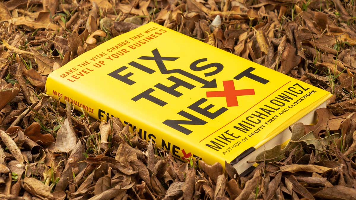 Fix This Next book in leaves