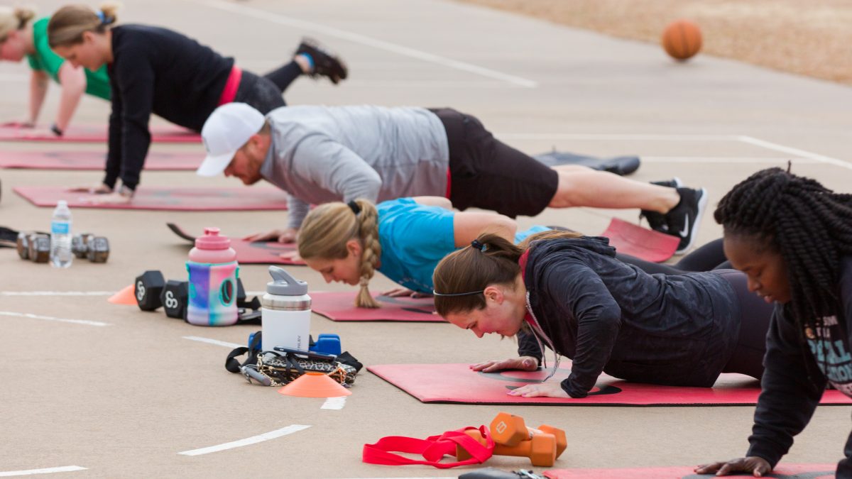 Edmond residents participating in outdoor workout. (Photo: <a href="https://edmondbusiness.com/author/brent-fuchs/">Brent Fuchs</a>)