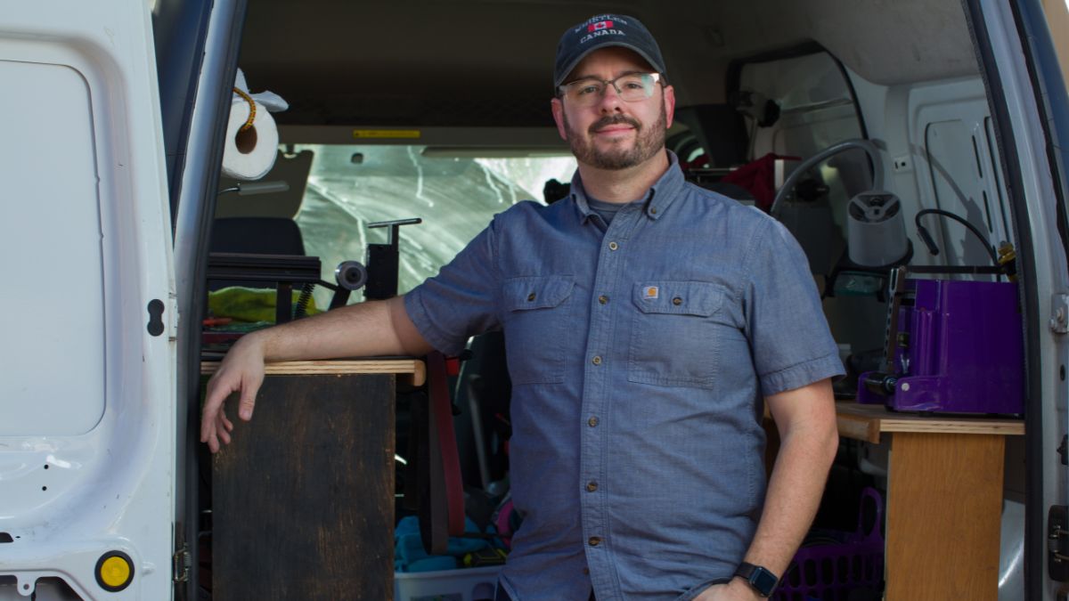 Joshua Cassella owns and operates Stay Sharp OK, a sharpening business he began during 2020. (Photo: <a href="https://edmondbusiness.com/author/brent-fuchs/">Brent Fuchs</a>)